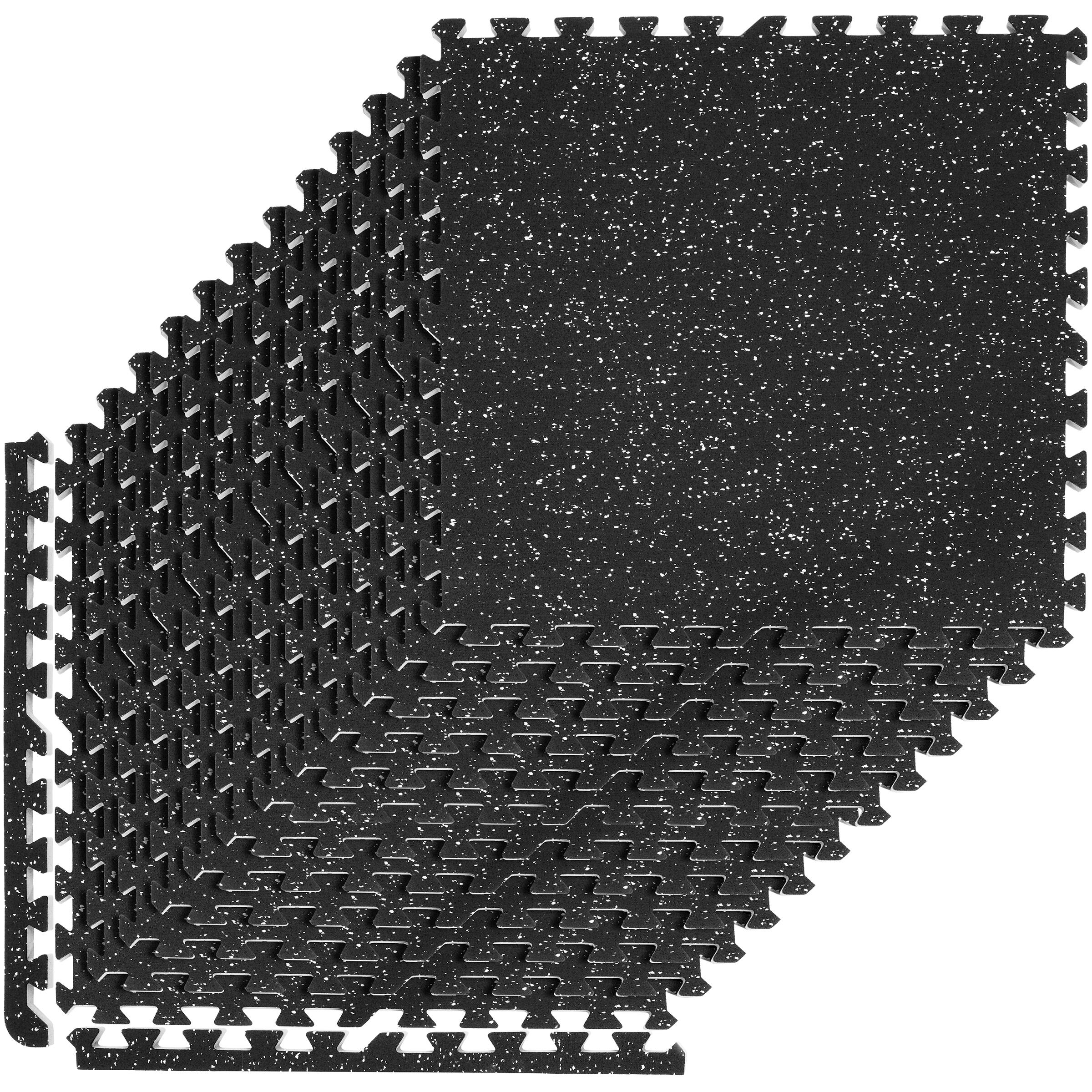 Back. Sorbus - Sorbus 18 Interlocking Gym Floor Mat - 1/2" Thick Rubber Top High-Density EVA Foam (72 Sq Ft), Heavy Exercise Equipment - Black.