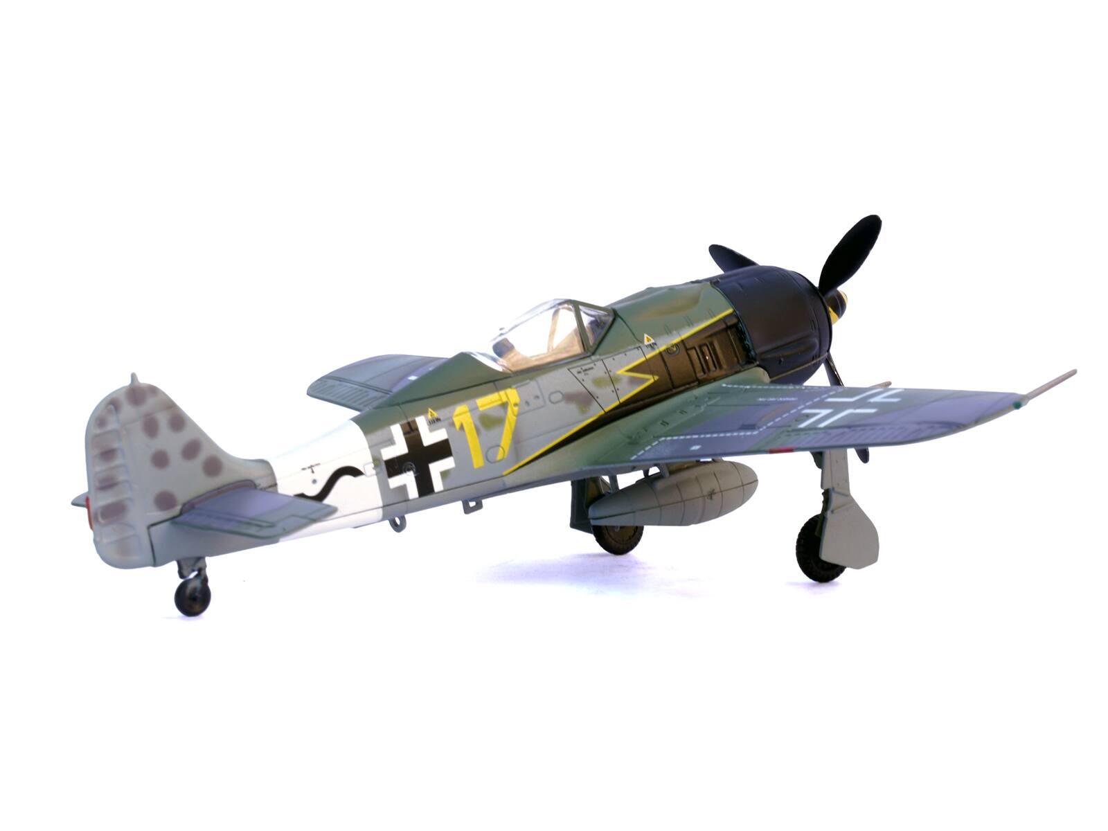 Left. Legion - Focke-Wulf Fw 190A Aircraft Yellow 17 24-Victory Ace Willi Unger 12./JG 3 Udet Germany (1944) German Luftwaffe 1/72 - Multicolor.