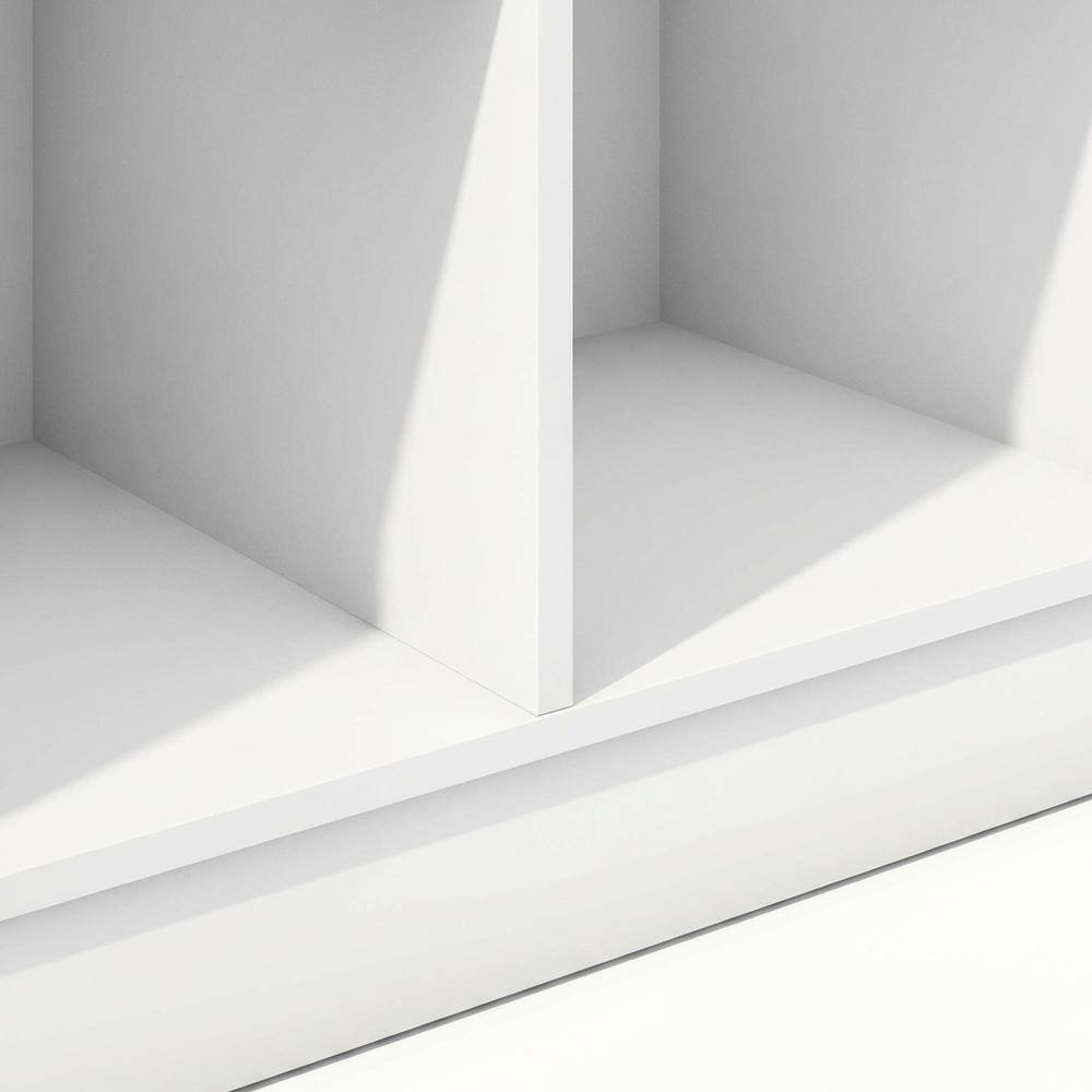 Alt View 2. FurniFact - Engineered Wood bookcase with open shelving for living room or office space - White.