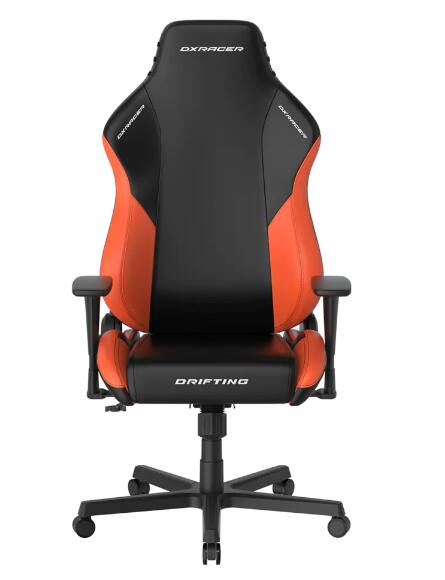 DXRacer - Drifting L ergonomic gaming chair with lumbar support, headrest, reclining feature, and adjustable height for adults - Black and Orange