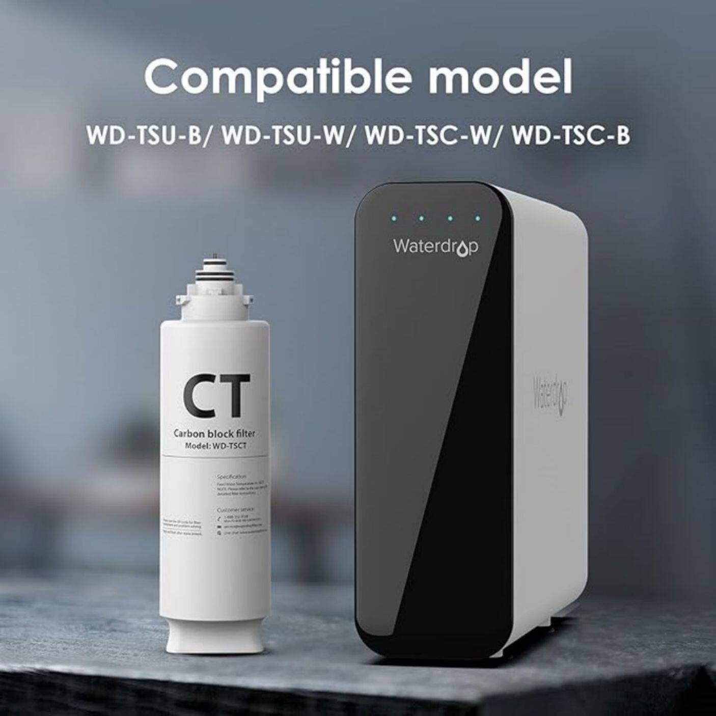 Compatible model WD-TSU-B/ WD-TSU-W/ WD-TSC-W/ WD-TSC-B

Waterdrop CT Carbon block filter Model: WD-TSCT