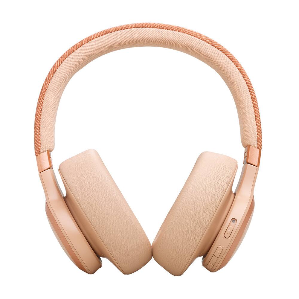 Left. JBL - Live 770NC Wireless Over-Ear Headphones with True Adaptive Noise Cancelling - 2024 - Sandstone.