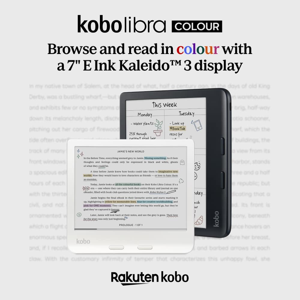Rakuten Kobo Libra Colour ホワイト Kobo Libra Colour | Rakuten Kobo eReader Store United States