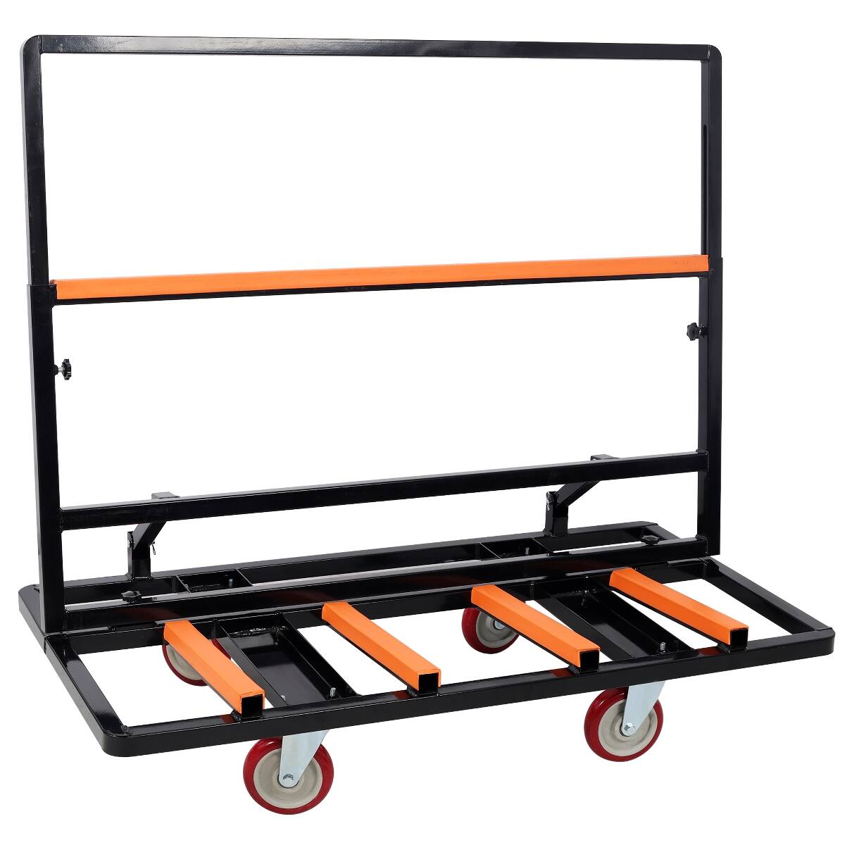 Back. Ropilly - Ropilly Folding Drywall Cart, 2200 lb Utility Dolly with Swivel Casters, Steel Panel Moving Cart - Black.