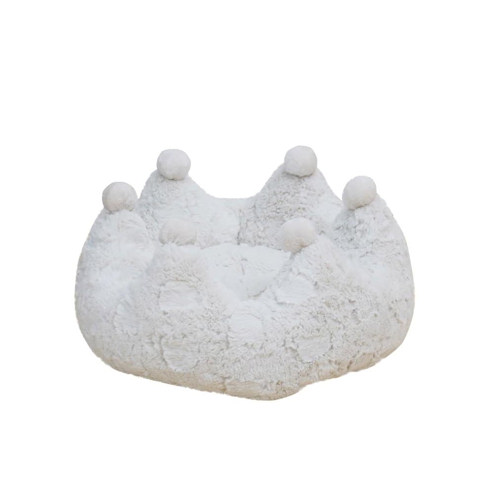 PetPals - Crown Cat Bed with Removable, Washable Bed - White