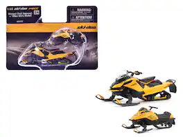 BRP Models - Ski-Doo MXZ Blizzard (Trail Segment) Neo and Ski-Doo MXZ 120cc (Kid's Model) Neo Set of 2 Snowmobiles 1/32 - Yellow