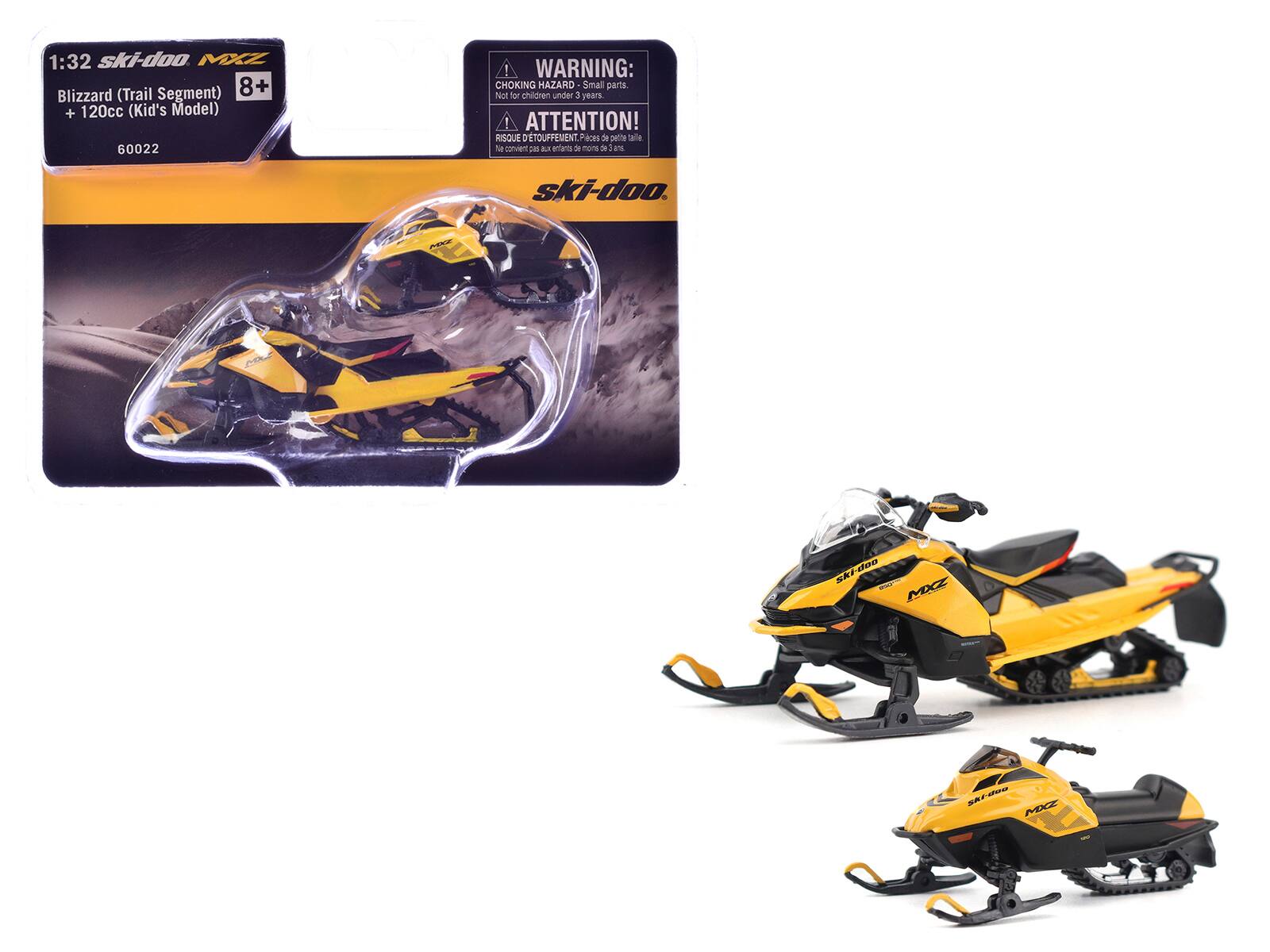 1:32 ski-doo MXZ Blizzard (Trail Segment) 8+ + 120cc (Kid's Model) 60022

WARNING: CHOKING HAZARD Small parts. Not for children under 3 years.

ATTENTION! RISQUE D'ÉTOUFFEMENT. Risque de petites pièces. Ne convient pas aux enfants de moins de 3 ans.

ski-doo
