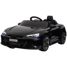 BreeBe - Aosom 12V Audi RS E-tron GT Kids Ride-On Car with Remote, 4-Wheel Suspension, Music, Horn, Lights, 3.1 MPH - Black