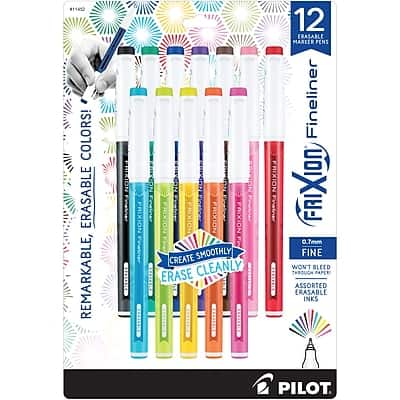 Pilot - FriXion Erasable Marker Pens, Fine Point, 0.6mm, Dozen - Assorted Ink