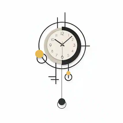 Front. Dazzed Corner - Wall Clock Decorative Modern Clock - Black.