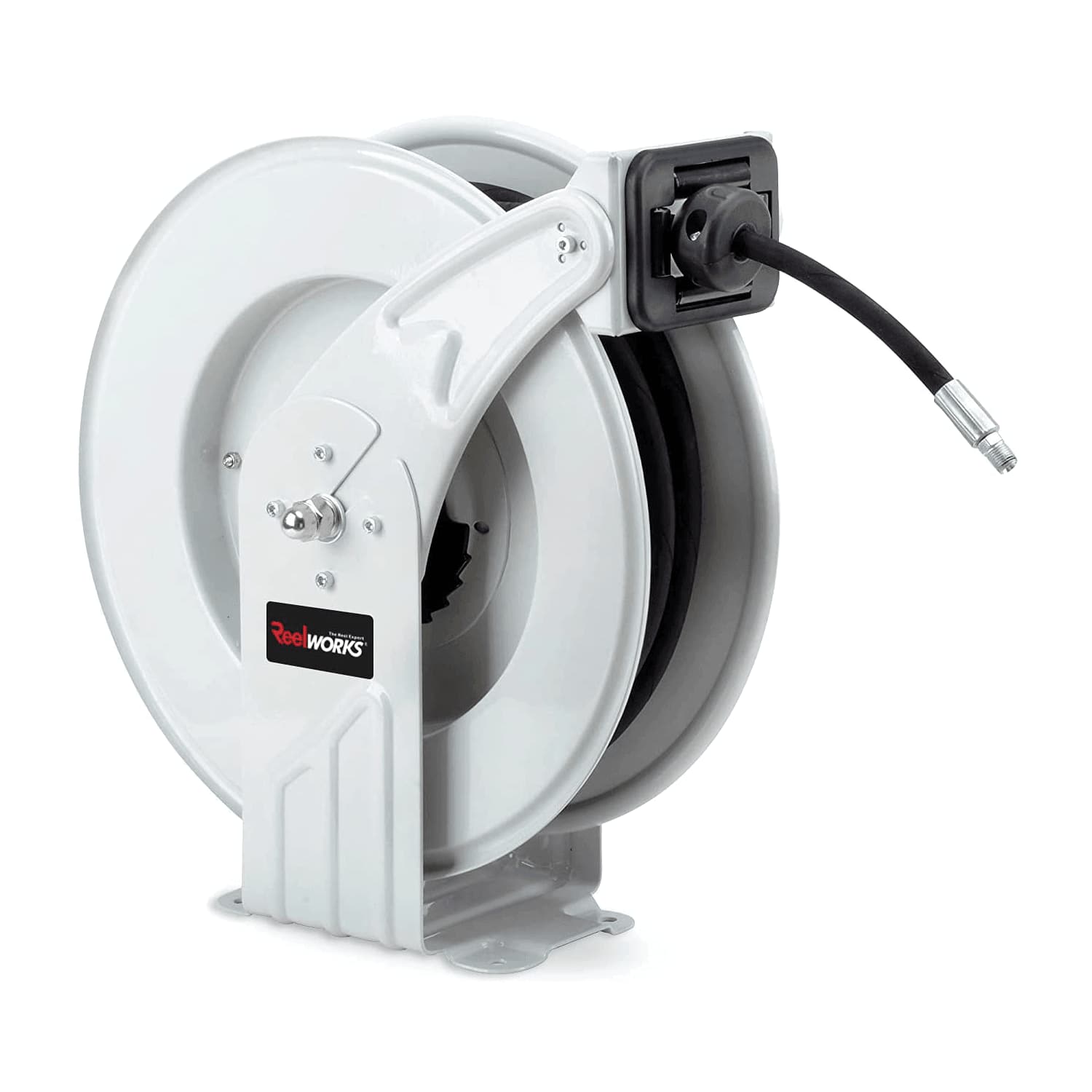 Reelworks - Industrial Retractable Grease Hose Reel - 1/4" x 50'FT, 1/4" MNPT