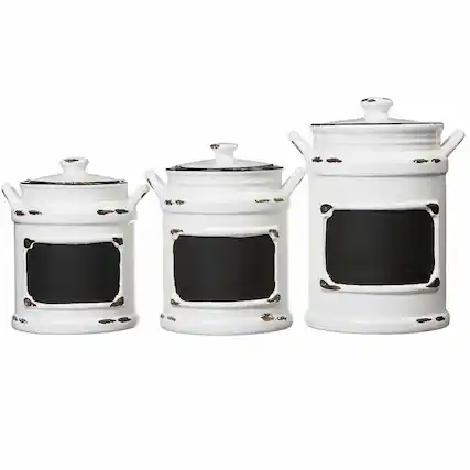 Front. American Atelier - Vintage Black Set of 3 Canister.