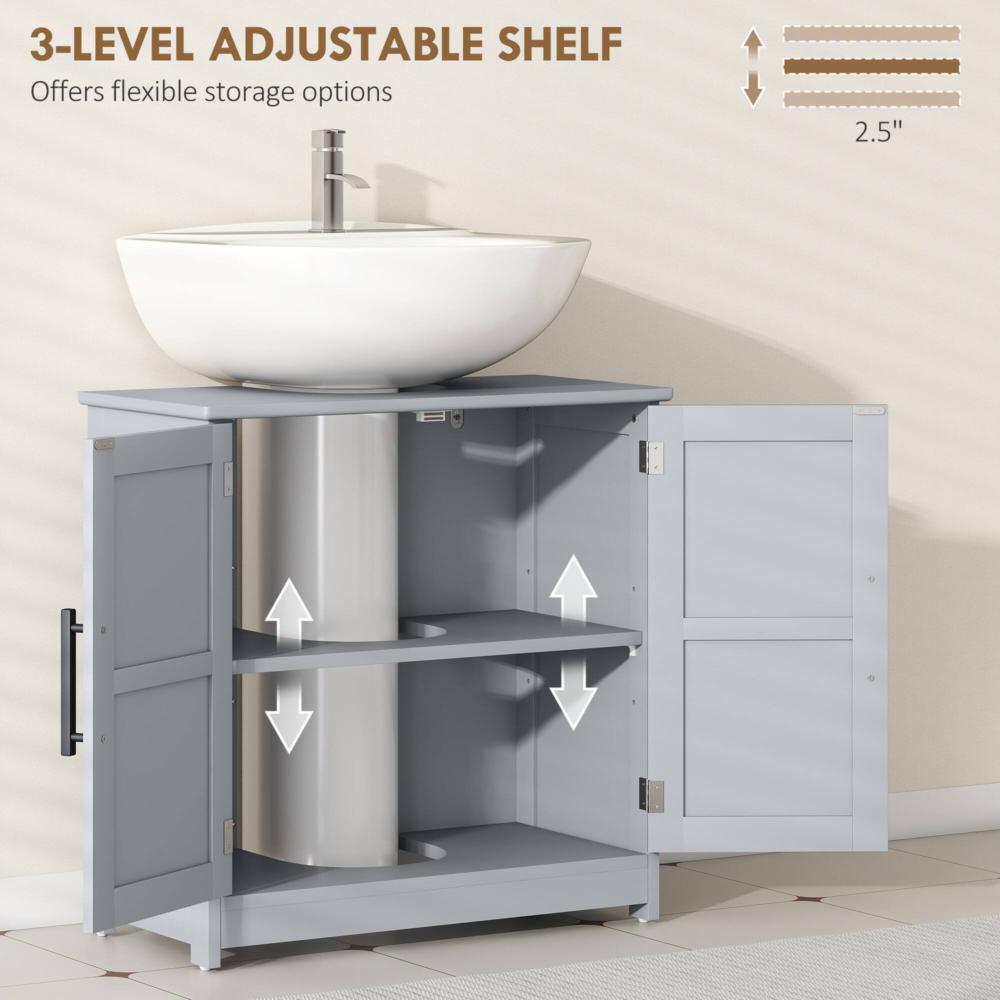 3-LEVEL ADJUSTABLE SHELF  
Offers flexible storage options  

2.5"