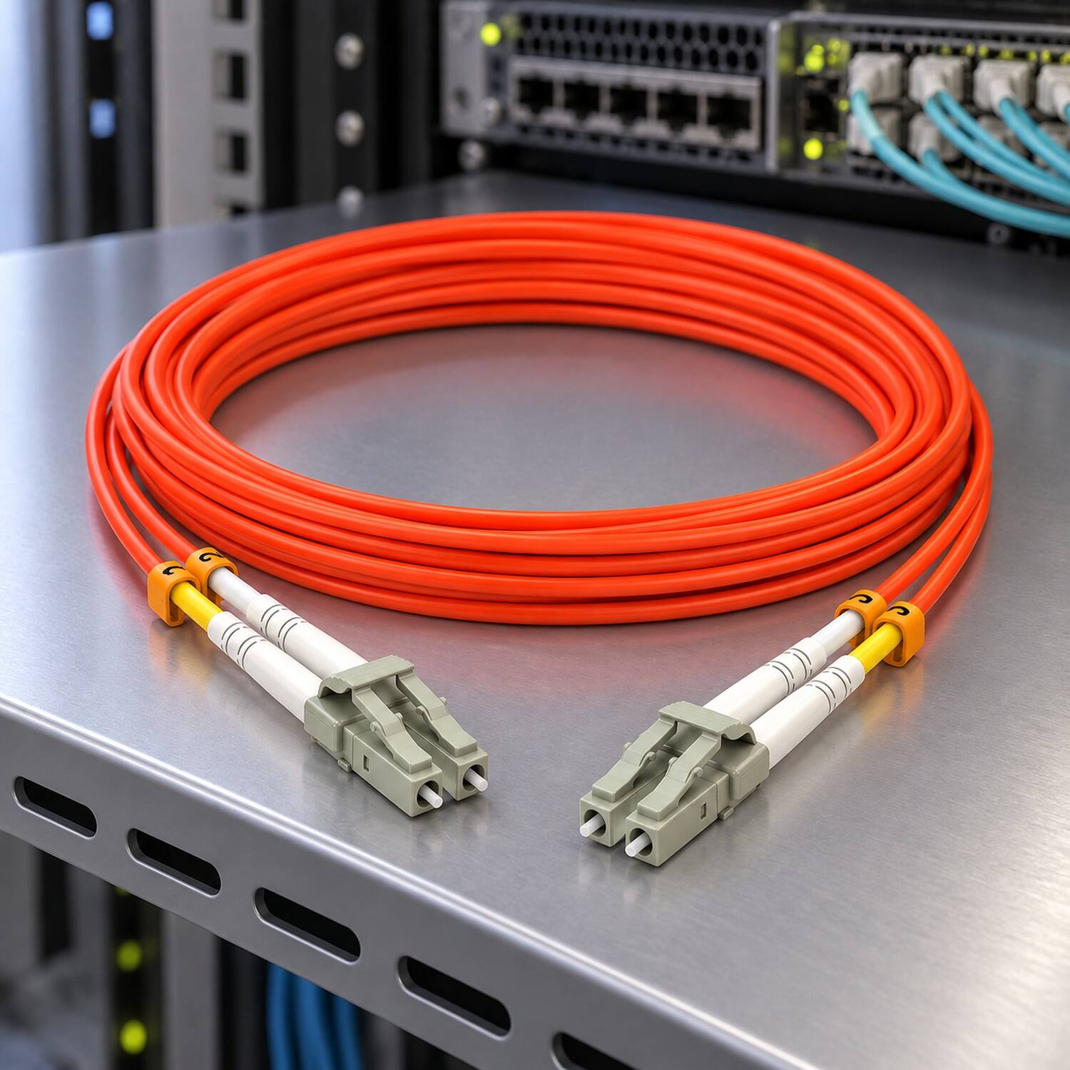 Left. Sanoxy - 15m LC/LC Duplex 62.5/125 Multimode OM1 Fiber Optic Cable - Multi.