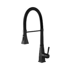 Ropilly - Kitchen Faucet with Pull Down Sprayer, Single Handle High Arc Kitchen Faucet - Matte Black