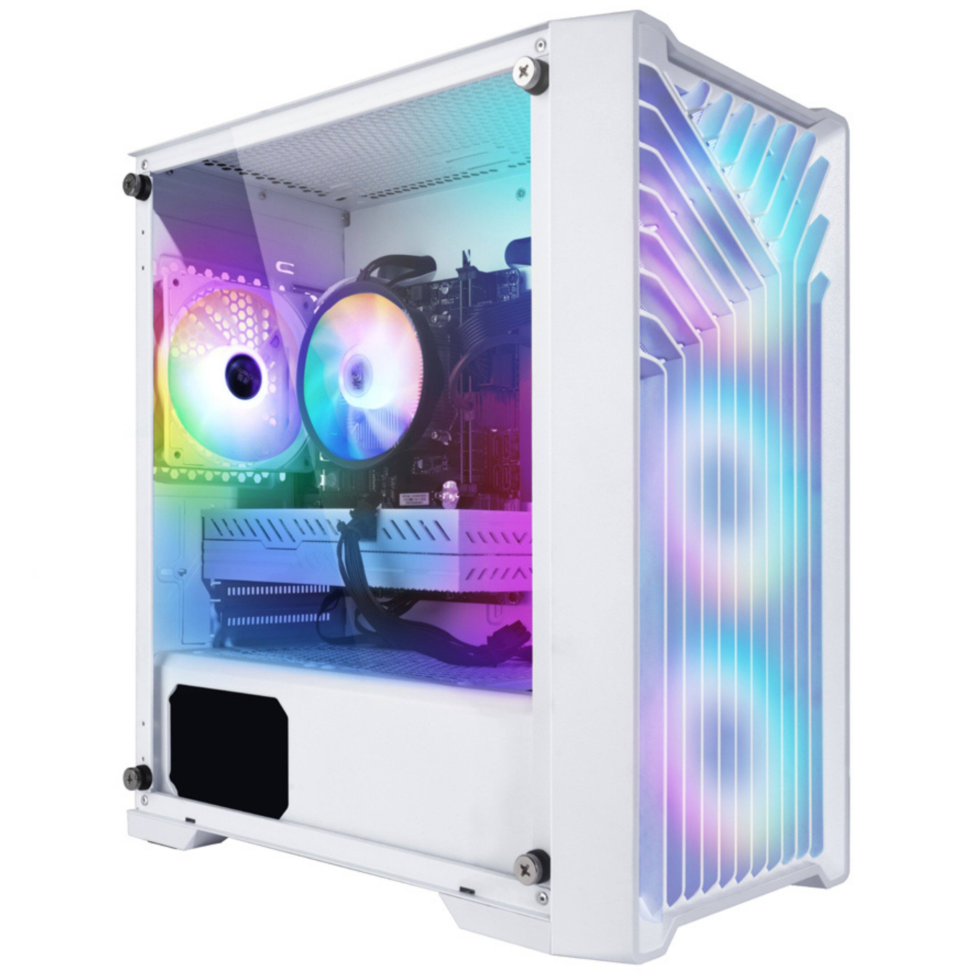 Alt View 1. Blackout Computers - Eclipse V2 - Gaming Desktop - Intel Core i7 - AMD RX 580 8GB - 16GB Memory - 1TB PCIE 3.0 SSD - Windows 11 Pro - RGB VR - Matte White.