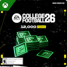 X SERIES slx EA COLLEGE 26 SPORTS FOOTBALL 12,000 POINTS ENDZONE30, P P P P P EVERYONE In-Game Purchases (Includes Random Items) Users Interact ESRB 20 30 40 50