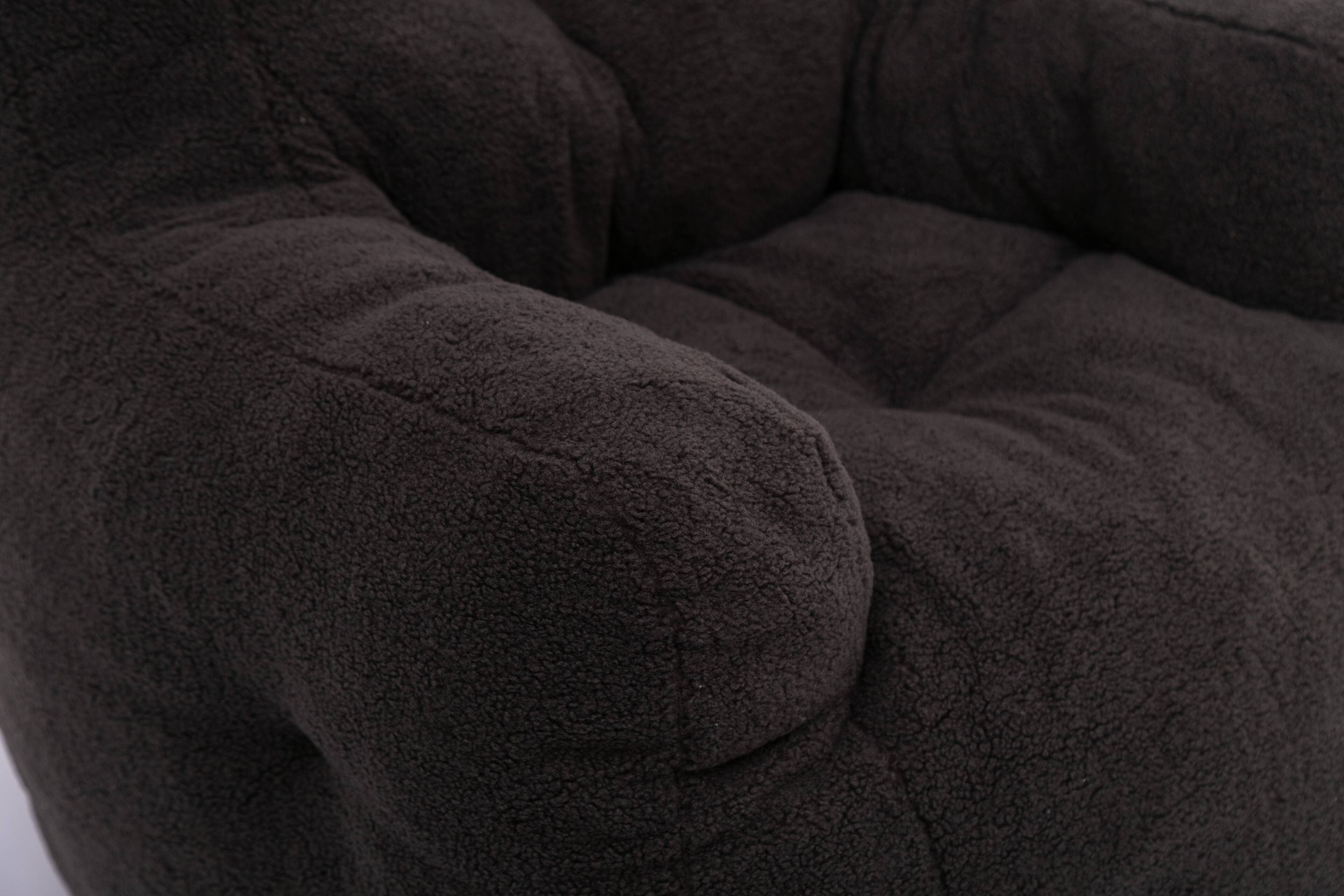 Alt View 8. GOODSILO - Luxury Plush Bean Bag Chair with Ergonomic Support - Soft Teddy Fabric and Memory Foam Filling for Ultimate Comfort - Dark Gray.