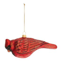 BreeBe - Glittered Glass Cardinal Bird Ornament (Set of 6) - Red