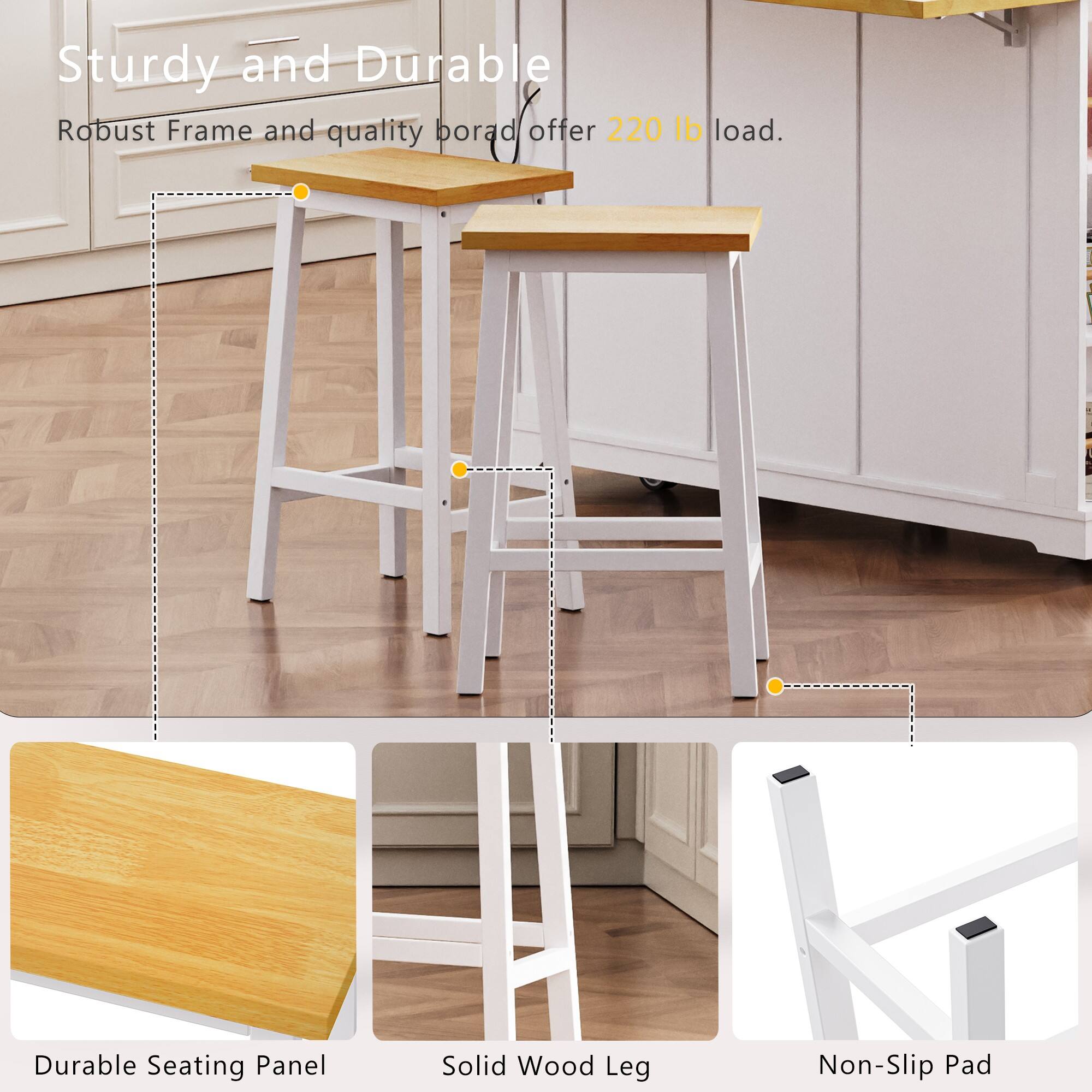 Sturdy and Durable  
Robust Frame and quality board offer 220 lb load.  
Durable Seating Panel  
Solid Wood Leg  
Non-Slip Pad