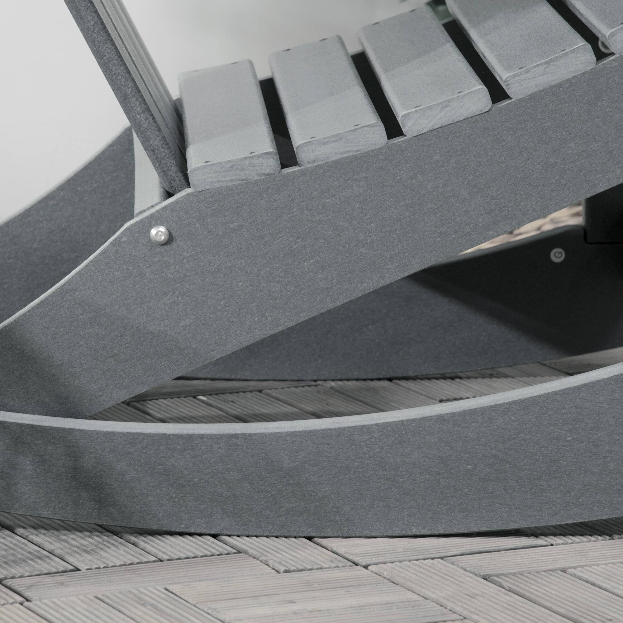 Alt View 4. Outsunny - Adirondack Rocking Chair, All Weather HDPE Porch Rocker, Rocking Fire Pit Chair for Patio, Garden, Lawn, Light Gray - Light Grey.