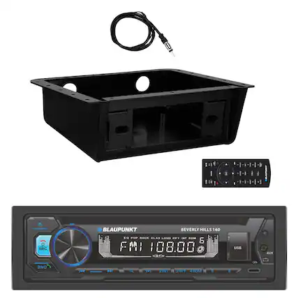 BLAUPUNKT BEVERLY HILLS 160 SRC EQ POP ROCK CLAS LOUD RPT INT RDM 6 FMI 108.00 USB AUX BND 1 F T 2INT JPT 4RDM