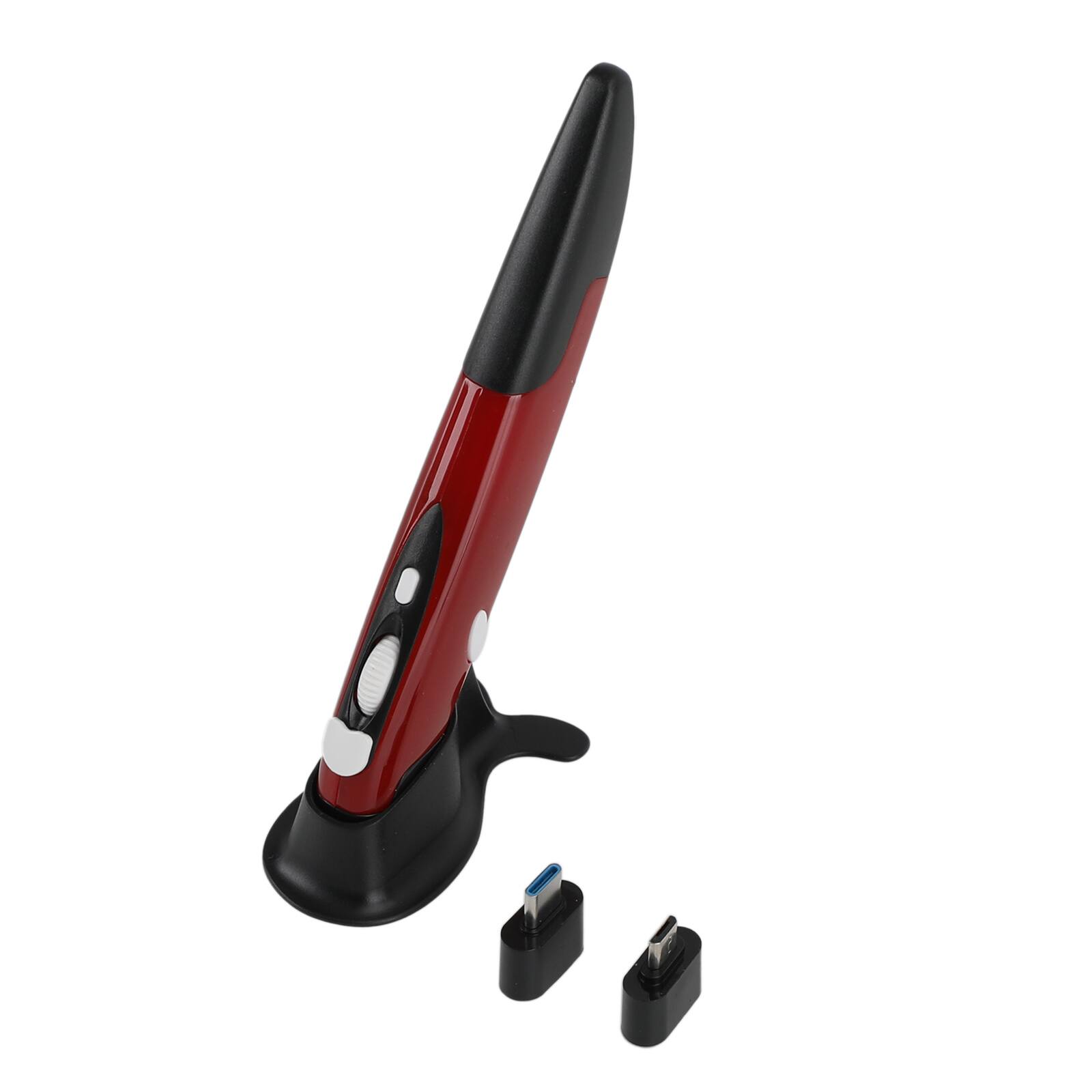 Alt View 4. Topteng - 2.4G Wireless Pen Mouse with OTG Adapter - Portable Trackball Design, Adjustable DPI, for Laptop/PC/Phone/Tablet - Red.