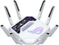 ASUS - ROG Rapture GT-BE19000AI Tri-Band Wi-Fi 7 Gaming Router - White - Front_Zoom