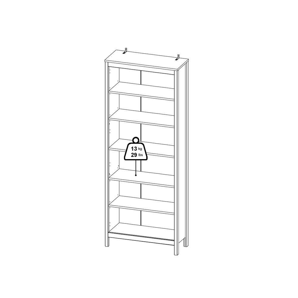 Alt View 7. Tvilum - Madrid Adjustable 6 Shelf Bookcase, Open Storage Home Office Bookshelf - White.