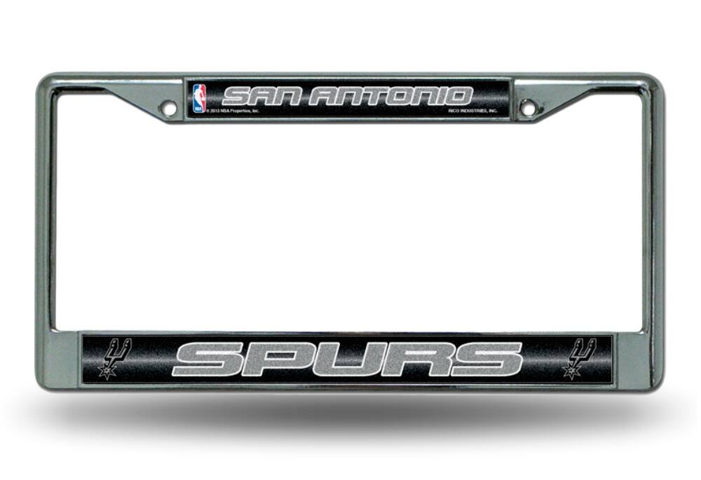 San Antonio Spurs NBA Sparkly Glitter Bling Look Chrome License Plate Frame