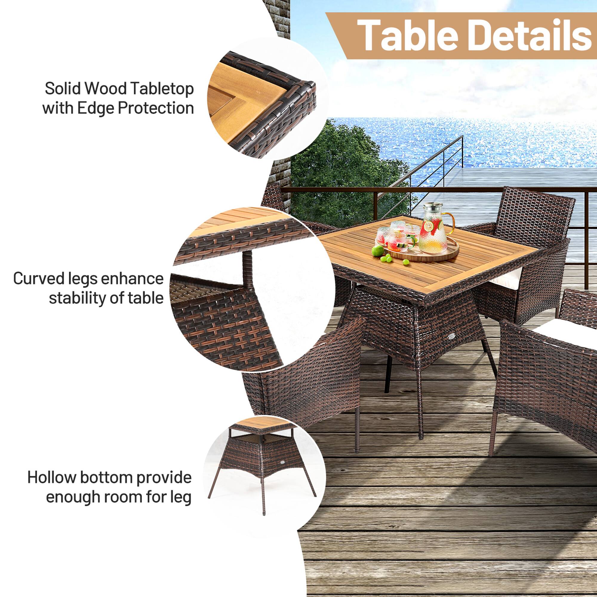 Table Details
Solid Wood Tabletop with Edge Protection
Curved legs enhance stability of table
Hollow bottom provide enough room for leg