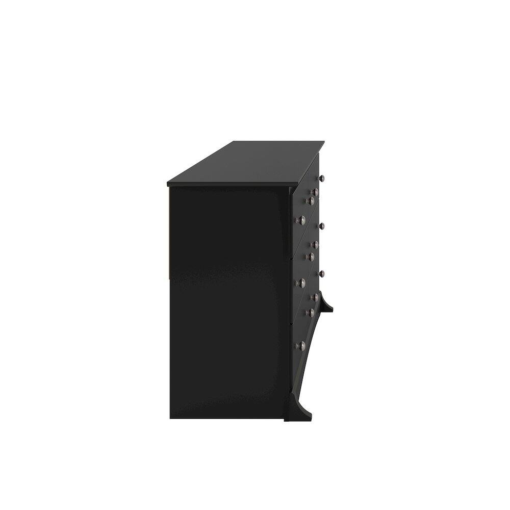 Angle. Prepac - Black Sonoma 6 Drawer Dresser - Black.