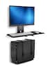 Front. Mount-It! - Wall‑Mounted Monitor & Keyboard Workstation with CPU Holder, Adjustable Height & Cable Management, Black - Black.