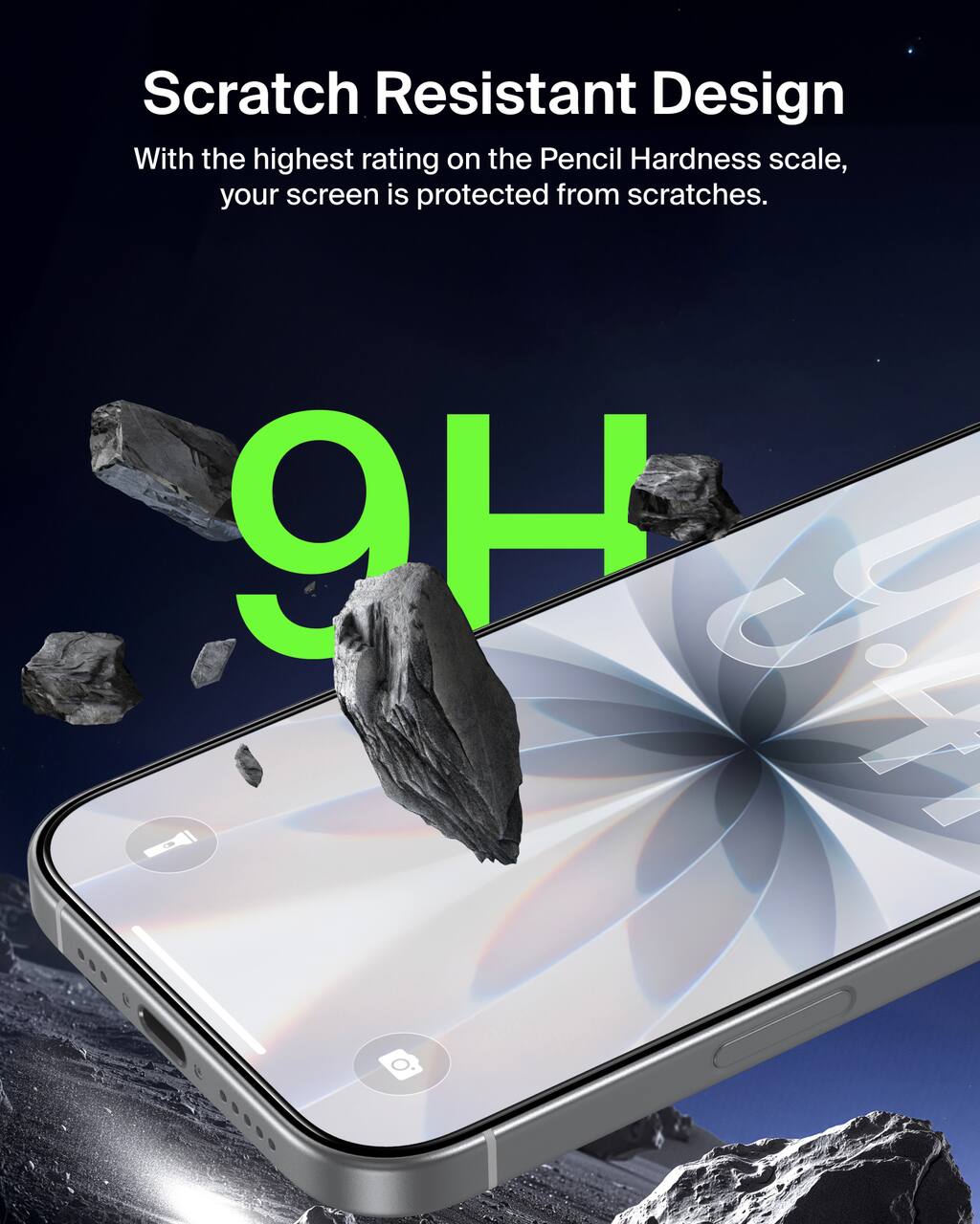 Scratch Resistant Design  
With the highest rating on the Pencil Hardness scale, your screen is protected from scratches.  
9H