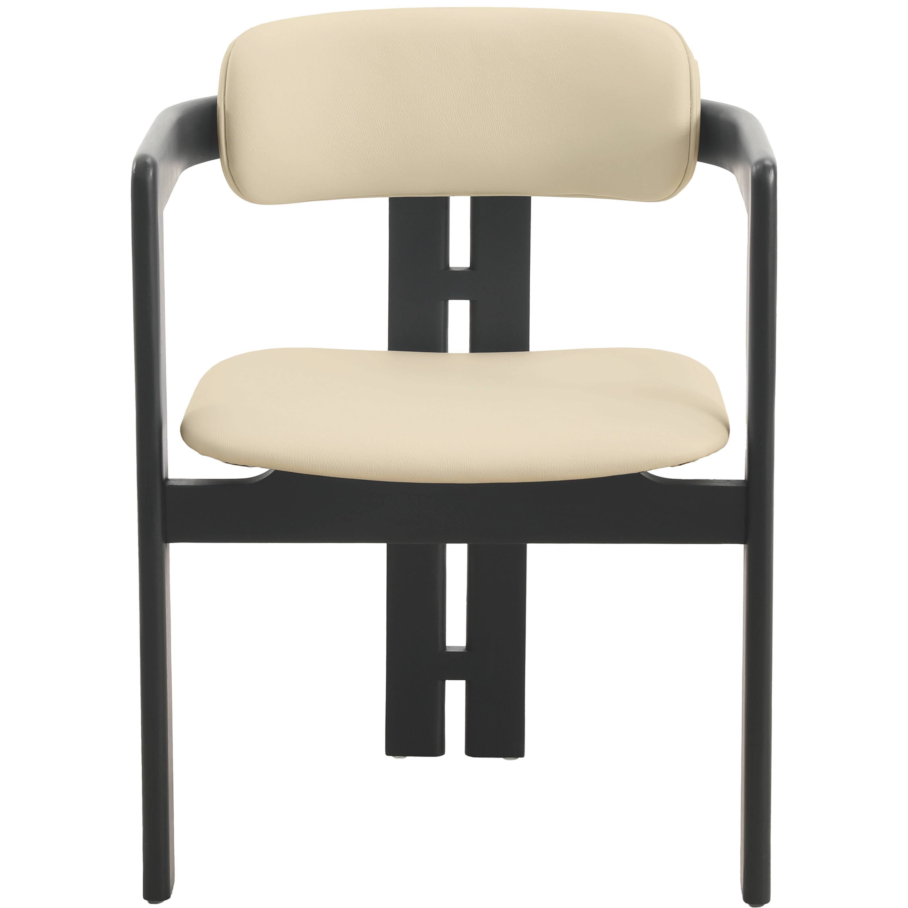 Alt View 2. LeisureMod - Velo 2-PCS Faux Leather Side Chair - Modern Dining Accent Armchair - Black/Off White.
