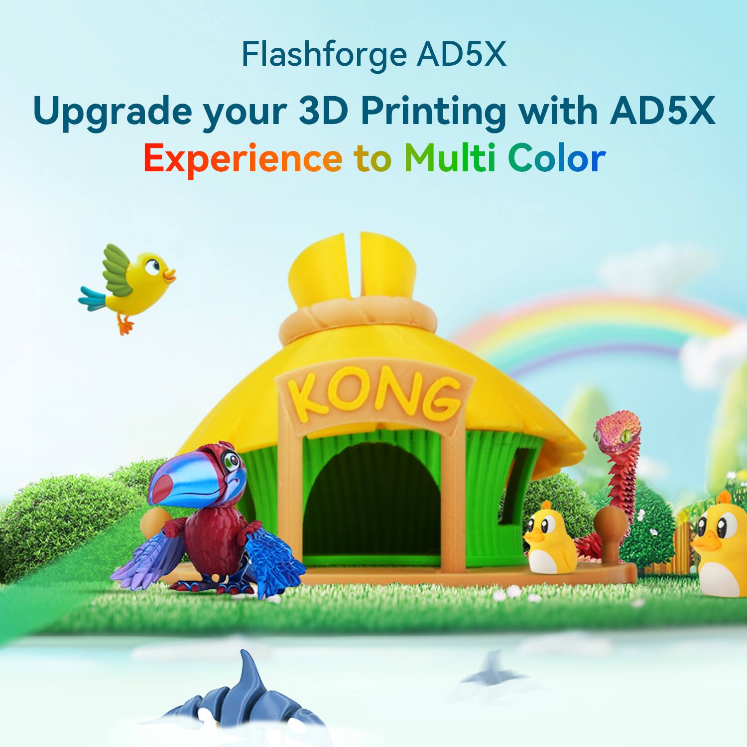 Flashforge AD5X  
Upgrade your 3D Printing with AD5X  
Experience to Multi Color