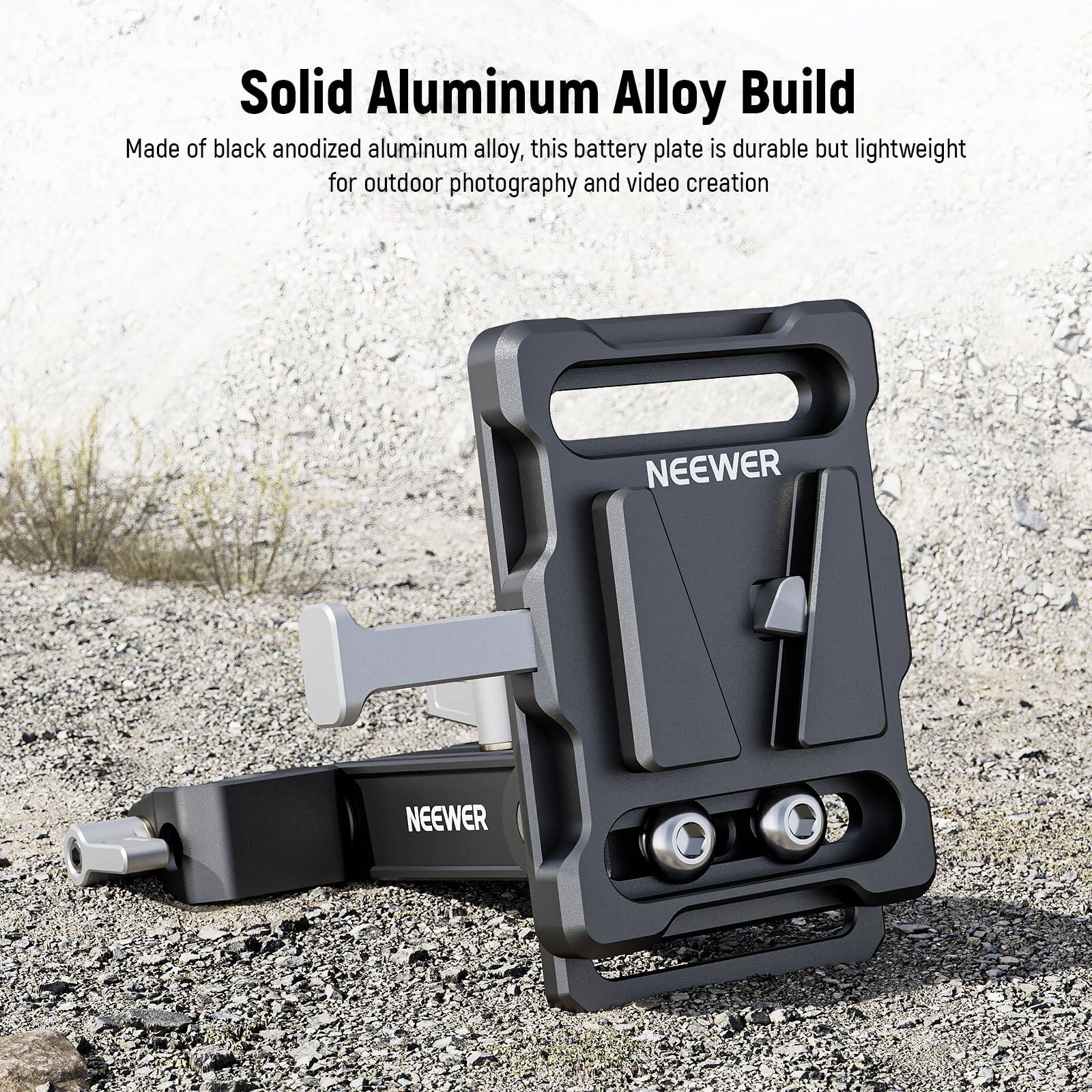 Solid Aluminum Alloy Build

Made of black anodized aluminum alloy, this battery plate is durable but lightweight for outdoor photography and video creation.