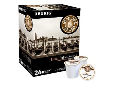 Barista Prima - Italian Roast Decaf Coffee, Dark Roast, Keurig K-Cup Pods, 24/Box