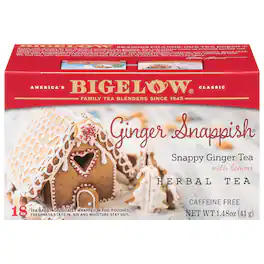 Bigelow - Snappy Ginger with Lemon Herbal Tea - Case of 6 - 18 Bags