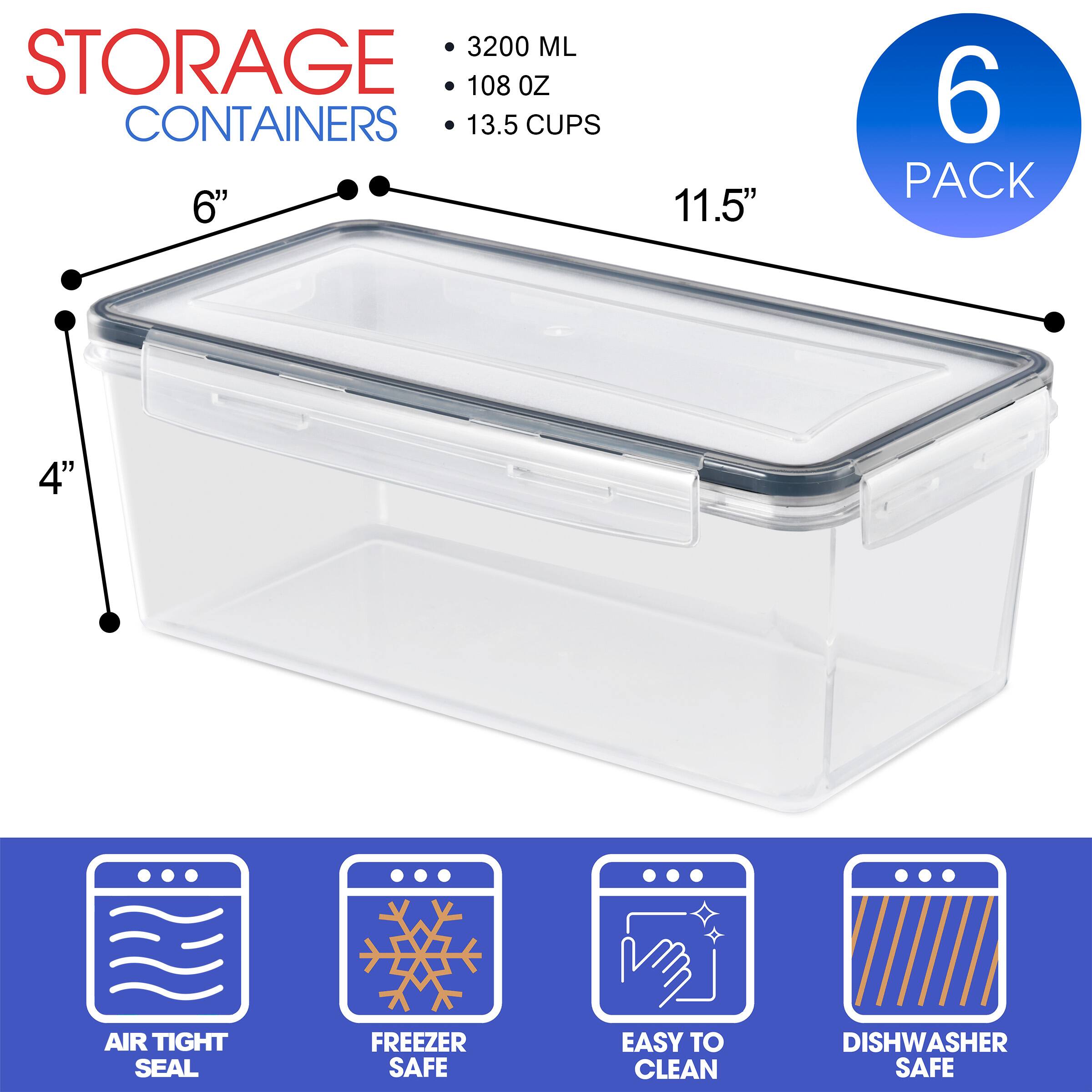 - 3200 ML
- 108 OZ
- 13.5 CUPS
- 6" x 11.5" x 4"
- 6 PACK
- AIR TIGHT SEAL
- FREEZER SAFE
- EASY TO CLEAN
- DISHWASHER SAFE