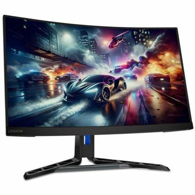 Front. Lenovo - Lenovo Legion R27qc-30 27" Class WQHD Curved Screen Gaming LED Monitor - 16:9 - Raven Black - 27" Viewable - Vertical Al - Black.