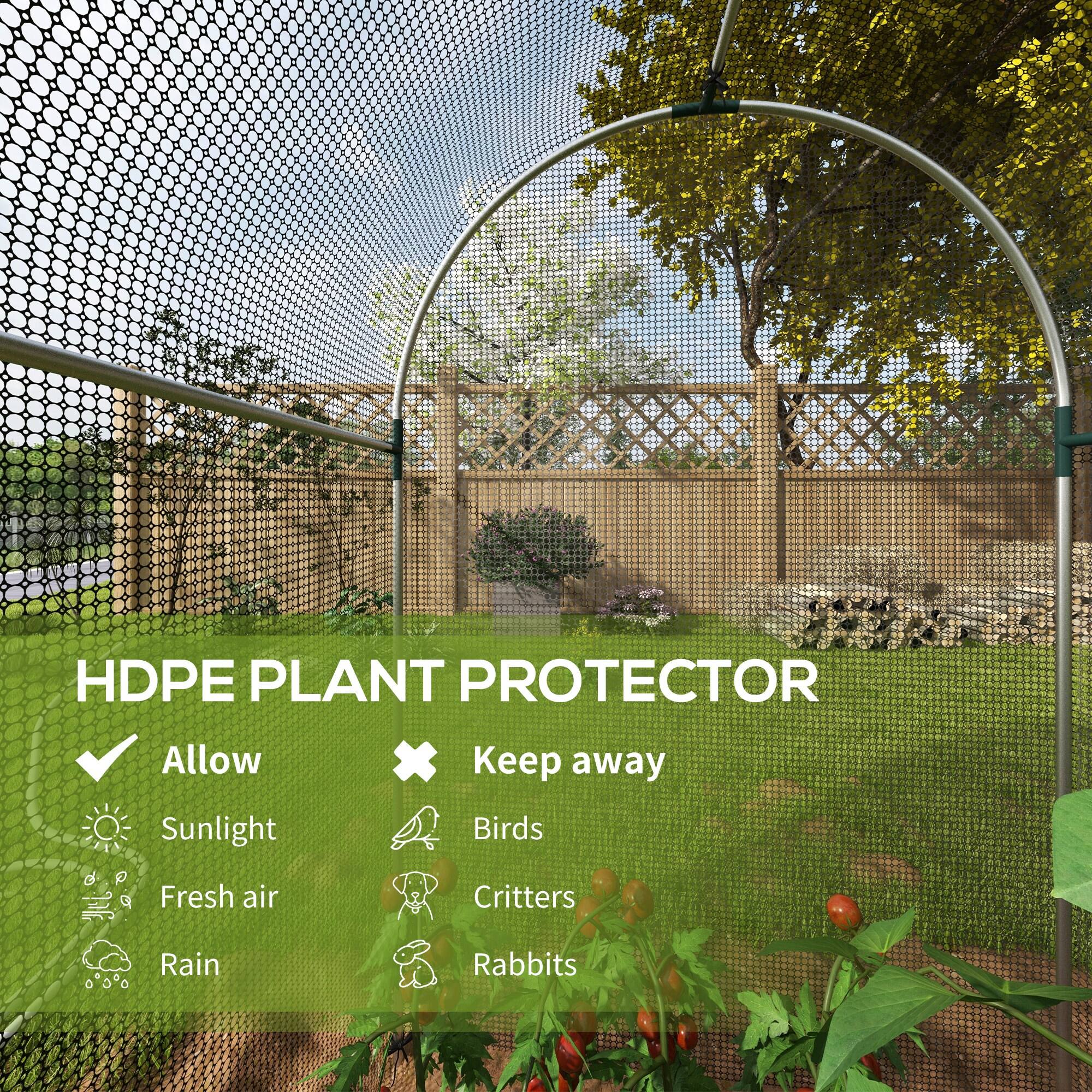 HDPE PLANT PROTECTOR

Allow  
- Sunlight  
- Fresh air  
- Rain  

Keep away  
- Birds  
- Critters  
- Rabbits