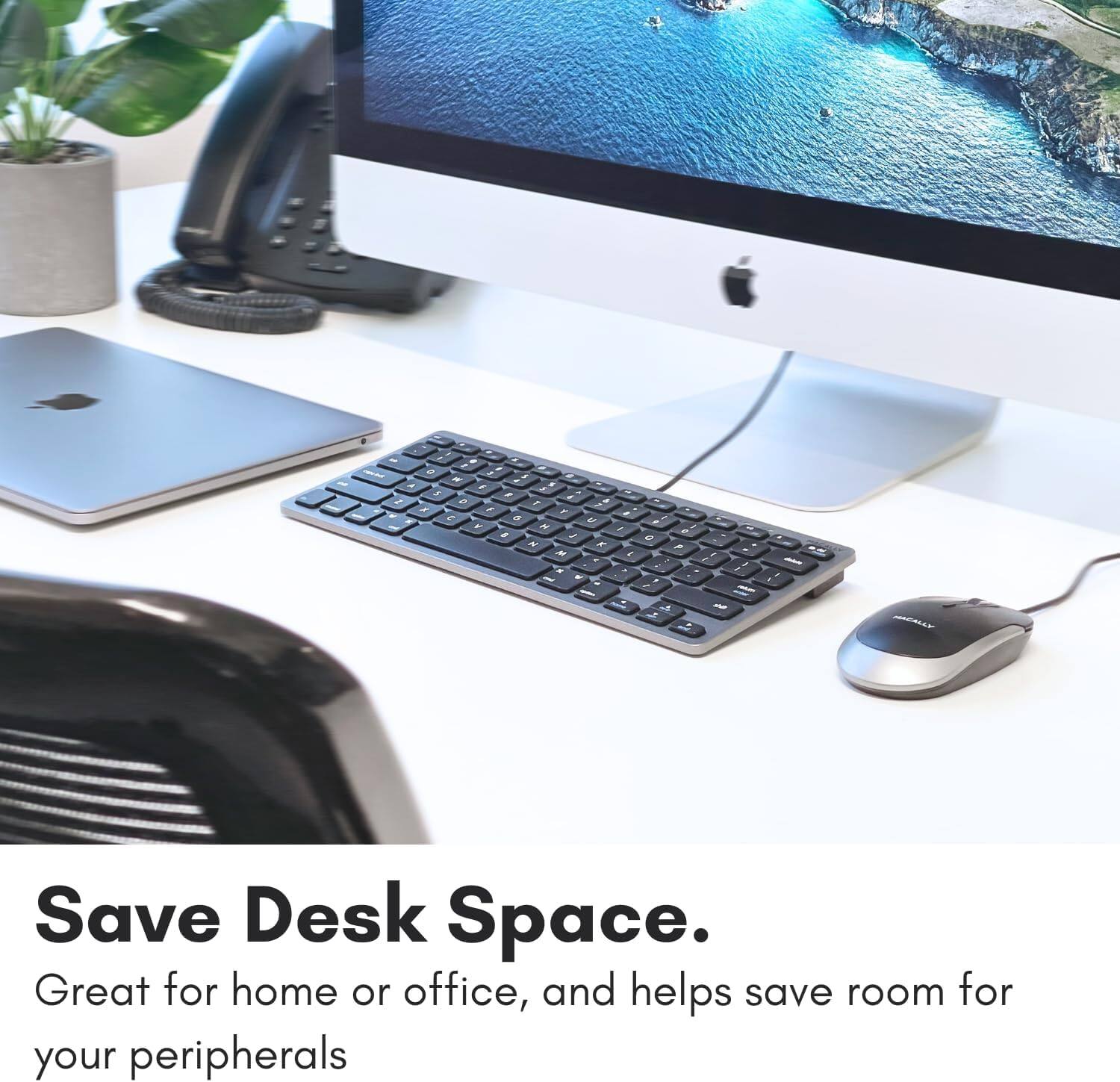 Save Desk Space. Great for home or office, and helps save room for your peripherals.