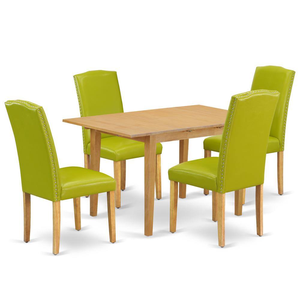 Back. East West Furniture - Dining Room Set Oak - Brown.
