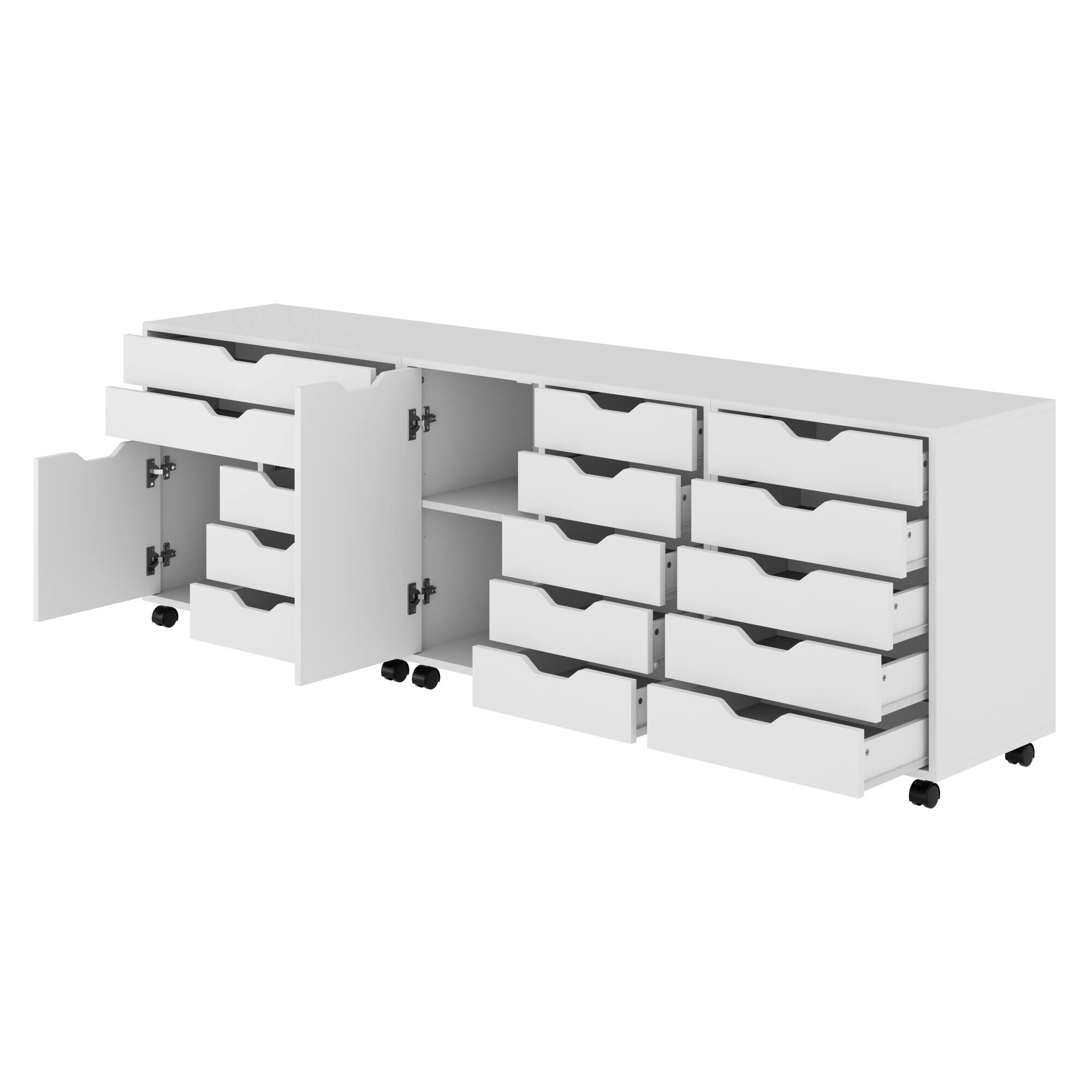 Alt View 5. Winsome Wood - Halifax 3-Pc Storage Cabinet Set - White.