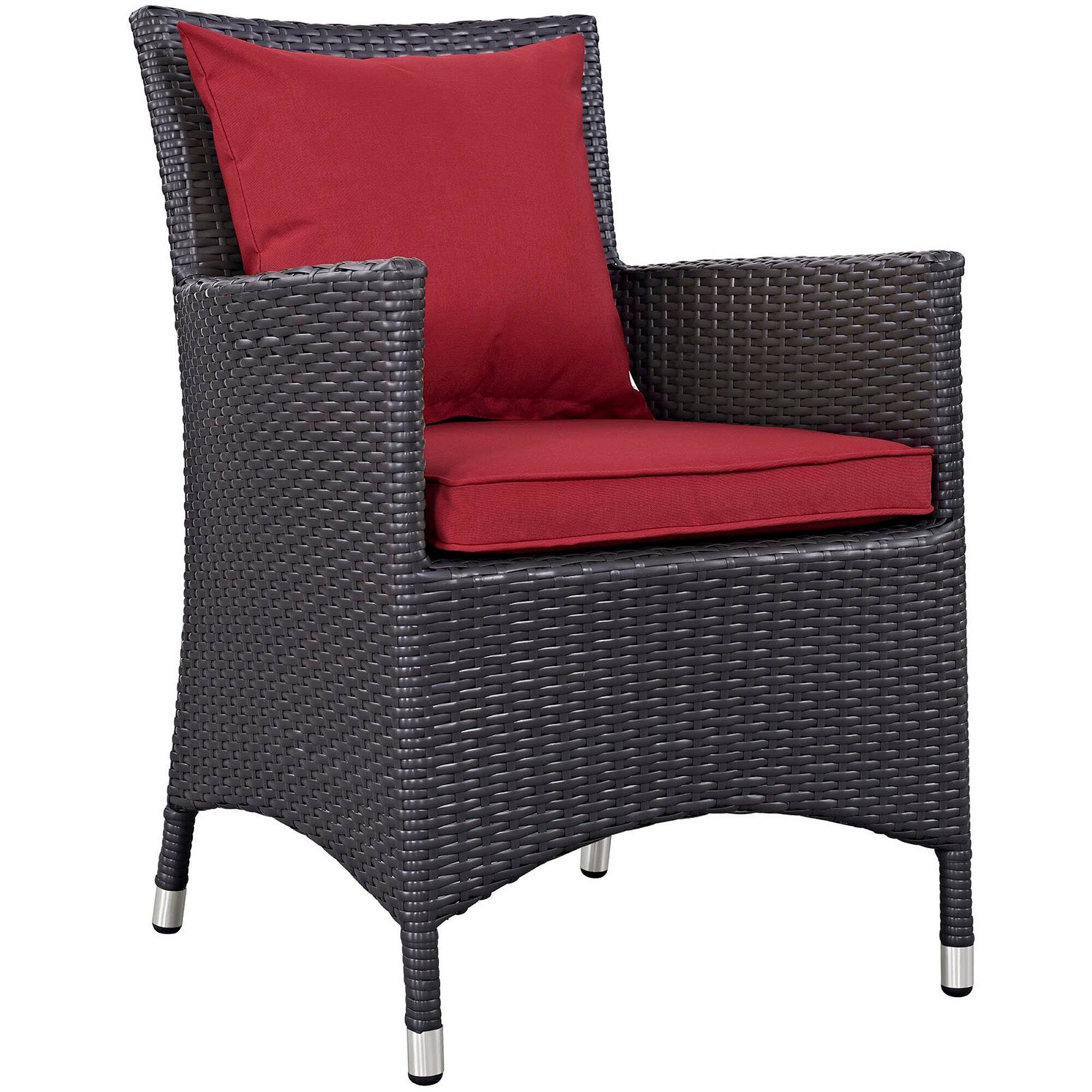 Convene Dining Outdoor Patio Armchair by Modway - Espresso Red