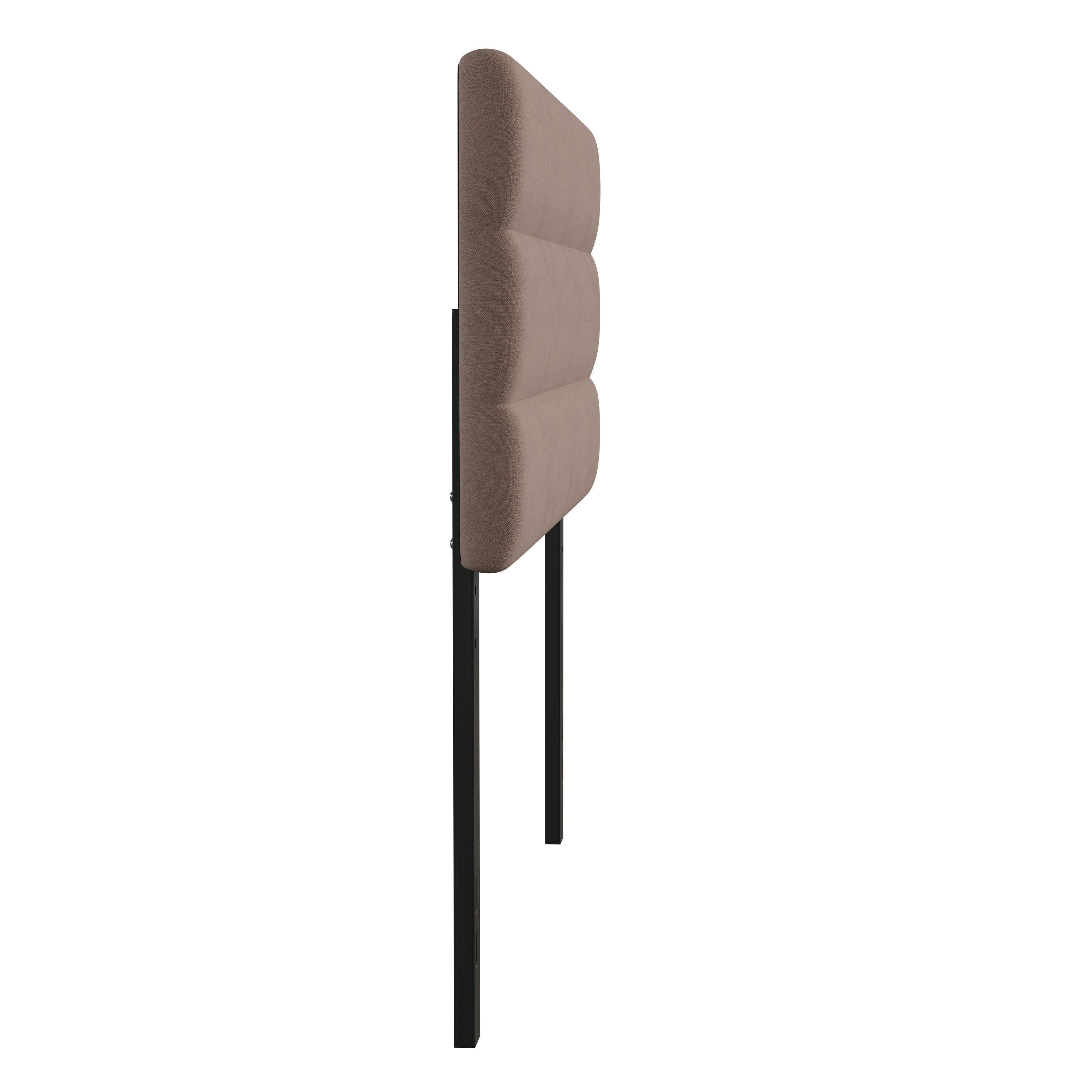 Alt View 8. Emma + Oliver - Gannon Modern Upholstered Headboard with Horizontal Line Stitching and Adjustable Height Rails - Taupe.