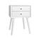 Front. Costway - End Table with Drawers and Storage Wooden Mid-Century Accent Side Table - White.