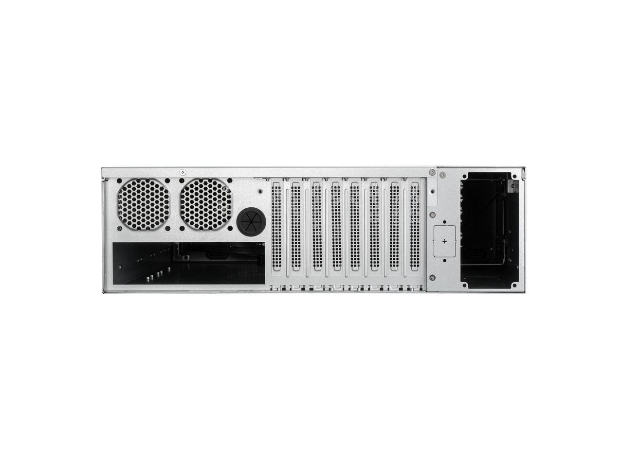 Alt View 2. SilverStone - Silverstone Technology RM31 3U rackmount server chassis with dual power supplies and 360mm radiators support - Black.