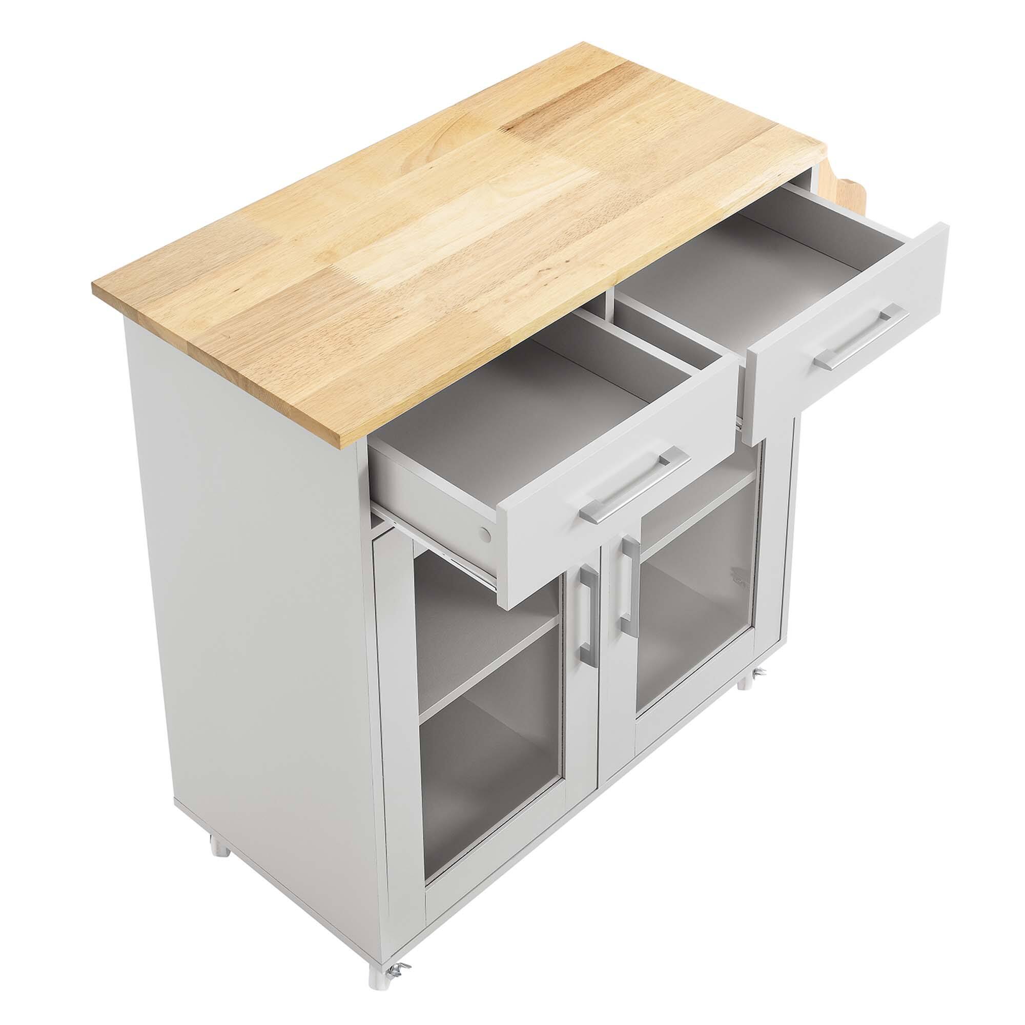 Alt View 6. Modway - Cuisine Kitchen Cart by Modway - Light Gray Natural.